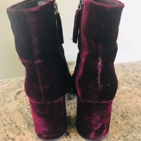Steve Madden Velvet Block Heel Ankle Boot - Picture 5 of 8